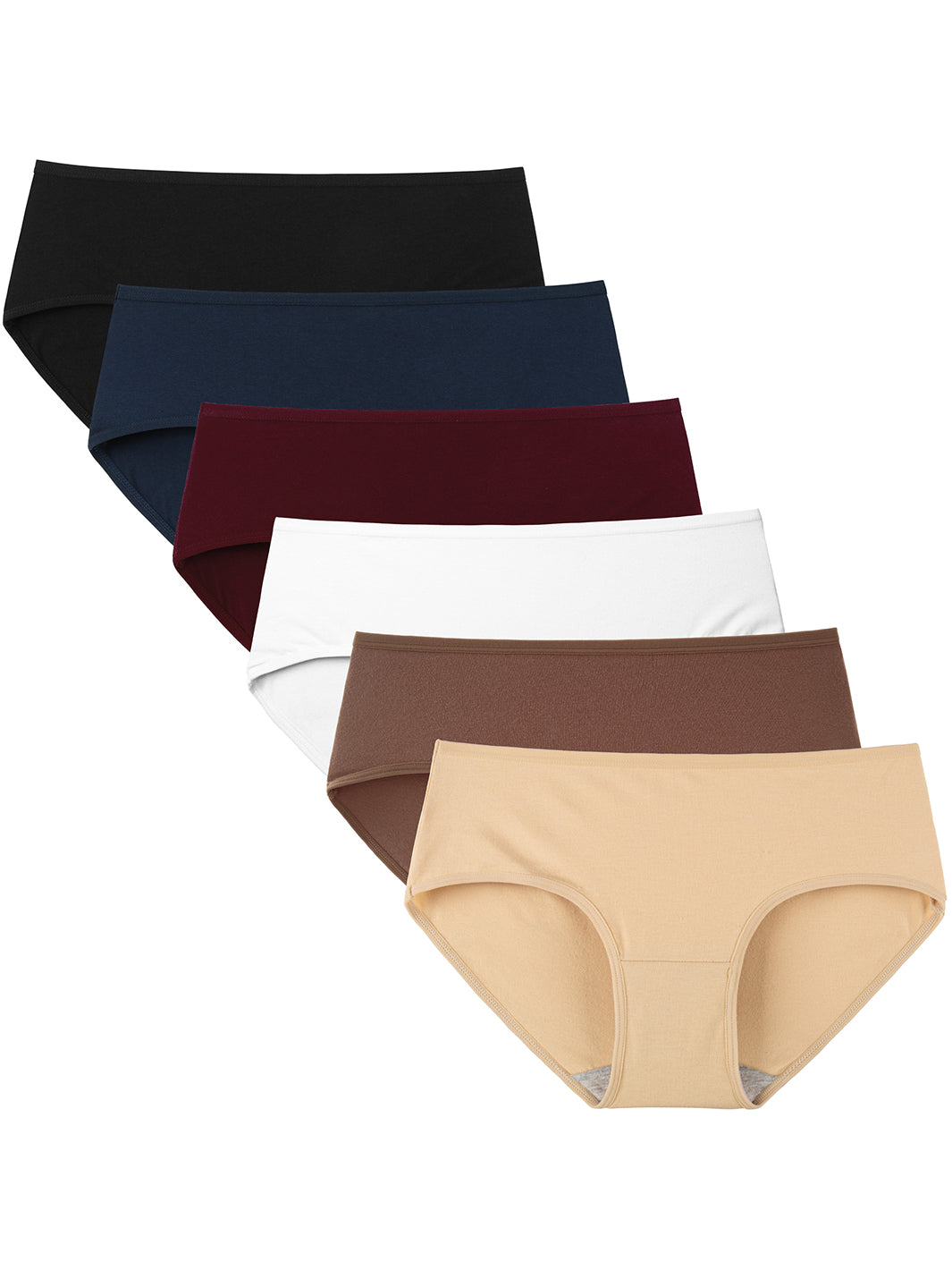 Women's Cotton Mid Waist Hipster 6-Pack