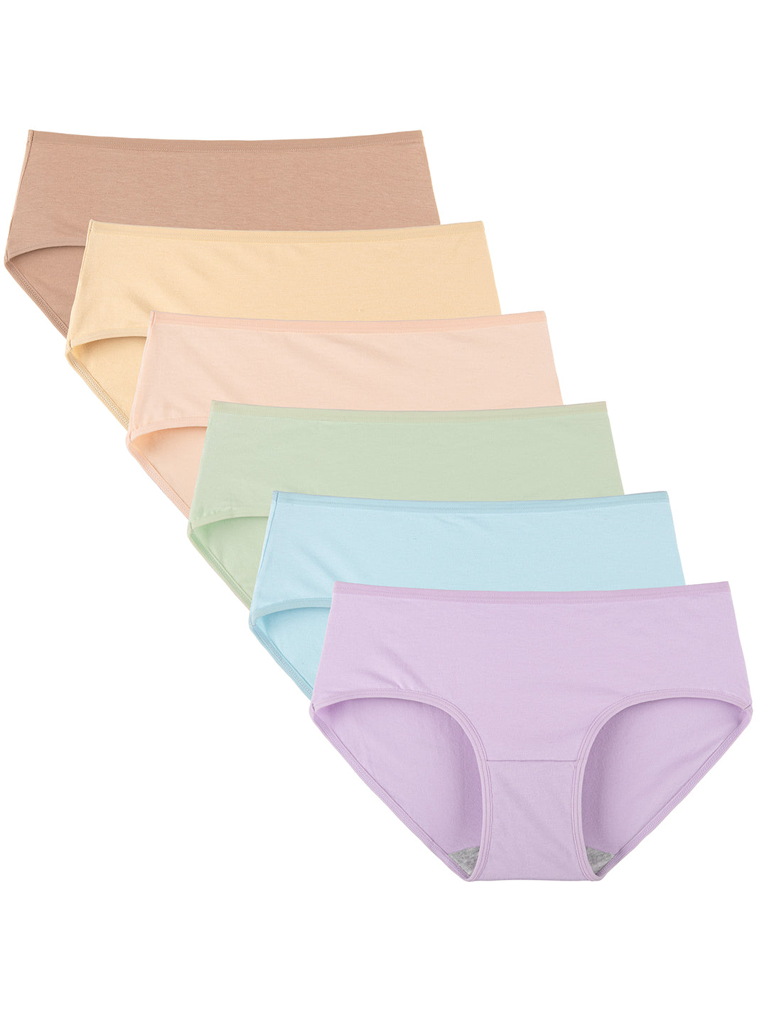 Women's Cotton Mid Waist Hipster 6-Pack