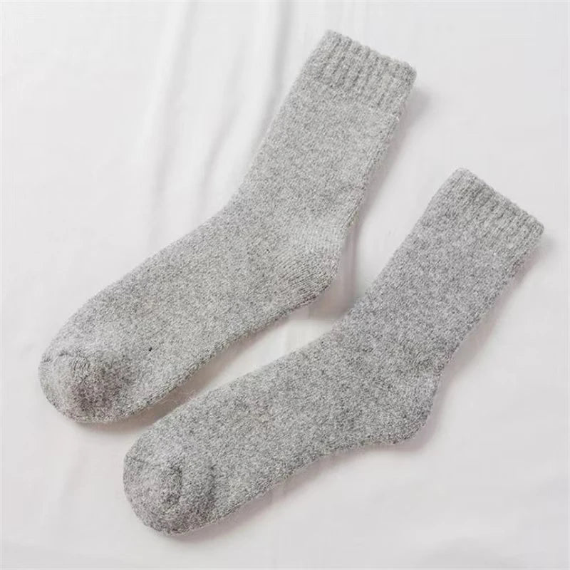 Socks Men Super Thicker Solid Sock Merino Wool Rabbit Socks Against Cold Snow Russia Winter Warm Funny Happy Male Socks