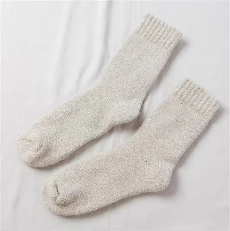 Socks Men Super Thicker Solid Sock Merino Wool Rabbit Socks Against Cold Snow Russia Winter Warm Funny Happy Male Socks